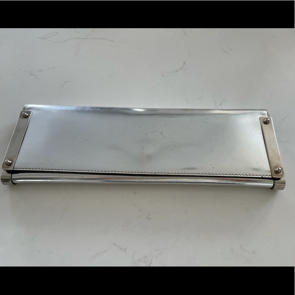 Gucci Metallic Silver evening clutch